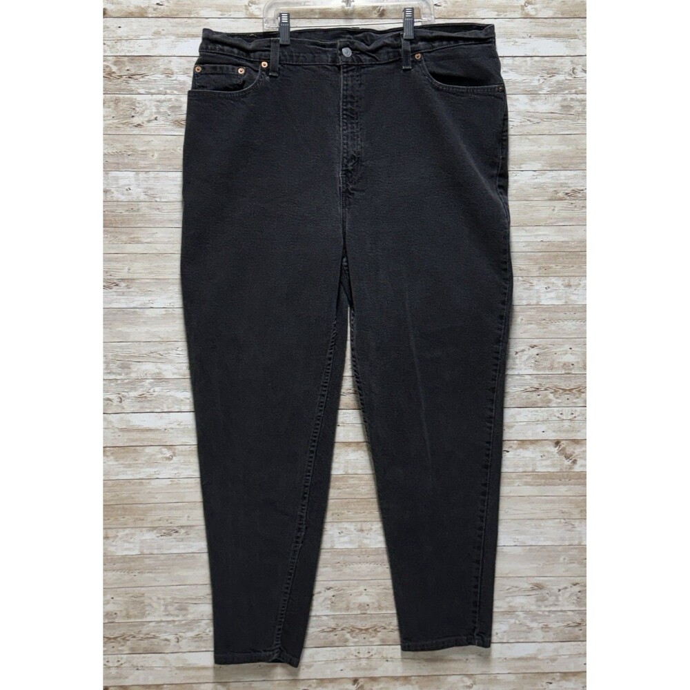 Vintage Levis 550 Relaxed Fit Tapered Leg Jeans Black Made in USA 22 Medium Y2K